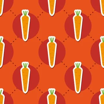 Carrot pattern. seamless texture with ripe carrots 스톡 일러스트