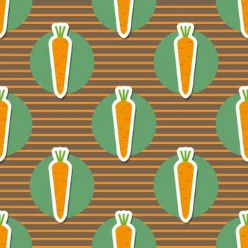 Carrot pattern. seamless texture with ripe carrots 스톡 일러스트