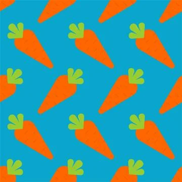 Carrot pattern seamless. Vegetable background. Children cloth texture Stock Illustration