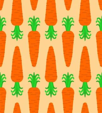 Carrot pattern seamless. Vegetable background. Food vector texture 스톡 일러스트