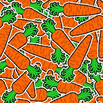 Carrot pattern seamless. Vegetable background. Food vector texture 스톡 일러스트