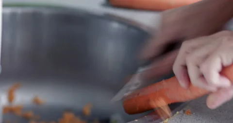 Carrot peeling, close up Stock Footage 231620362