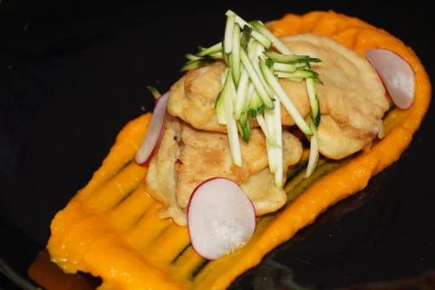 Carrot puree. Foto stock