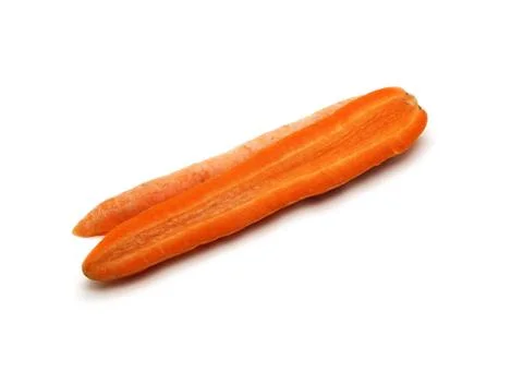 Carrot raw vegetable is sober isolated on white surface. Stock Photos