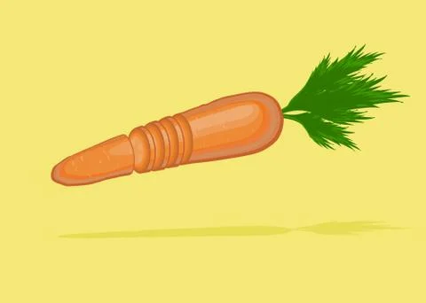 Carrot on a red background drawing. Stock Illustration
