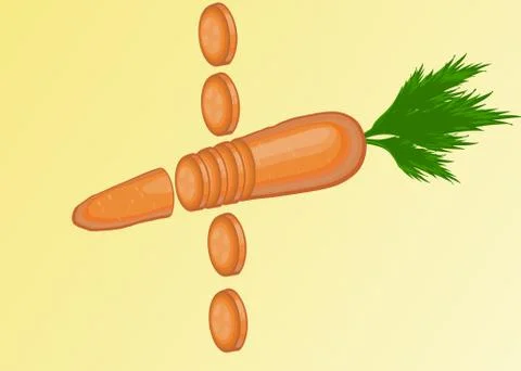 Carrot on a red background drawing. Stock Illustration