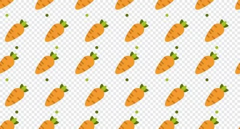 Carrot seamless pattern cute background. Vector cute carrots seamless patte.. Stock Illustration