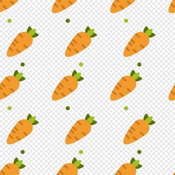 Carrot seamless pattern cute background. Vector cute carrots seamless patte.. Stock Illustration