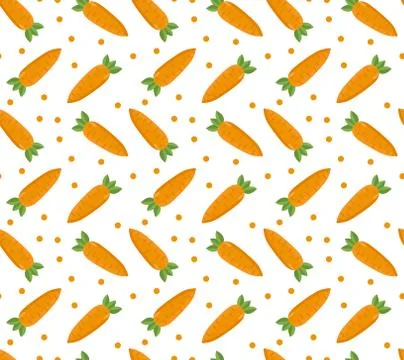 Carrot seamless pattern, endless background, texture. Vector illustration. 스톡 일러스트