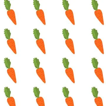Carrot Seamless Pattern for Kids and Kitchen Design Stock Illustration