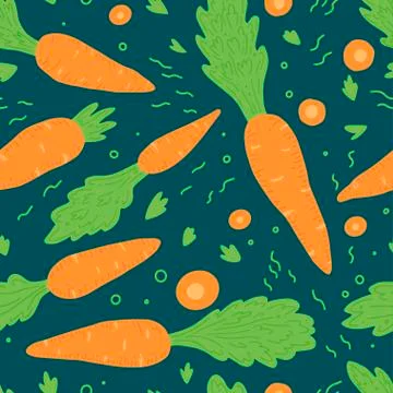 Carrot seamless pattern. Simple vector illustration Stock Illustration