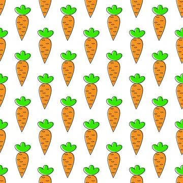 Carrot. Seamless pattern for texture, textiles, packaging, and simple backgro Illustrazione stock
