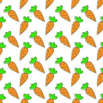 Carrot. Seamless pattern for texture, textiles, packaging, and simple backgro Illustrazione stock