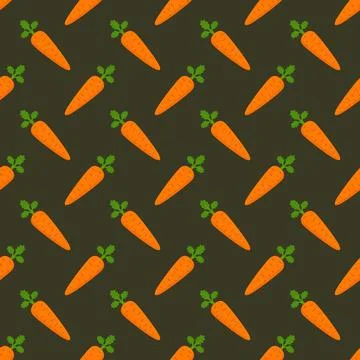 Carrot seamless pattern vector background. Stock Illustration
