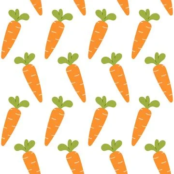 Carrot seamless pattern on white background Stock Illustration