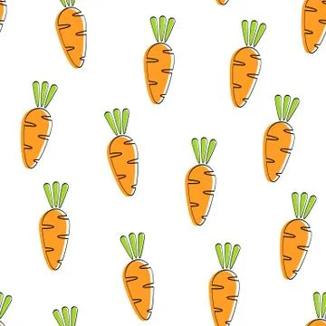 Carrot seamless vegetable pattern vector design Stock Illustration