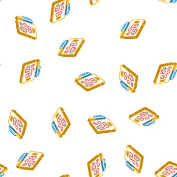 Carrot slice ring isometric icon seamless pattern Illustrazione stock