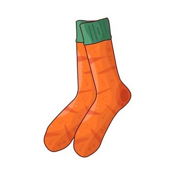 Carrot socks illustration Stock Illustration