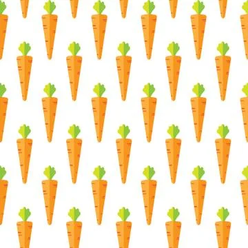 Carrot stock vector seamless pattern on white background Stock-Illustration