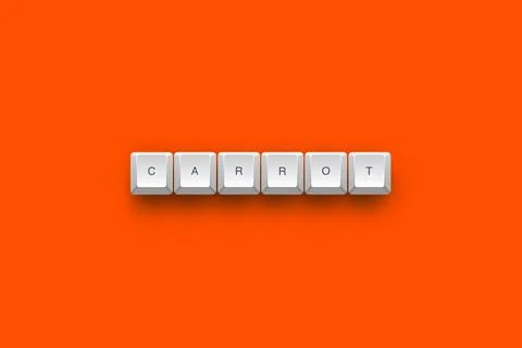 Carrot text on a 3d keyboard button with shadow concept series 库存插图