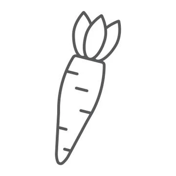 Carrot thin line icon, vegetable and diet Stock Illustration