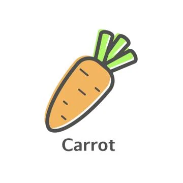 Carrot thin line vector icon. Isolated vegetables linear style for menu, labe Stock Illustration