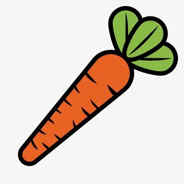 Carrot vector icon isolated on white background Stock Illustration