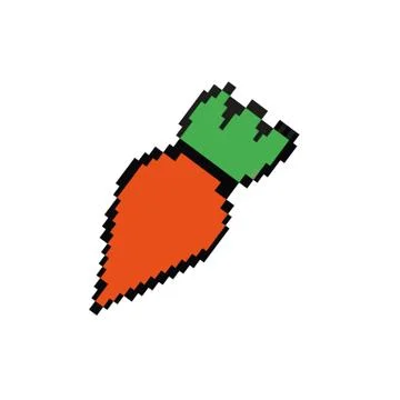 Carrot vegetable 8 bits pixelated style icon 스톡 일러스트