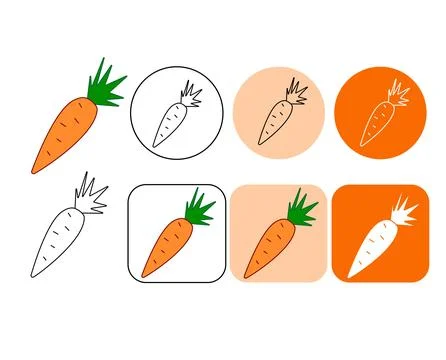 Carrot Vegetable Cartoon Vector logo Icon Illustration. Food Nature Icon Conc Stock Illustration