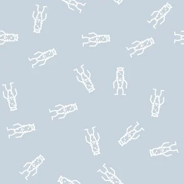 Carrot vegetable character line vector seamless pattern Stock Illustration