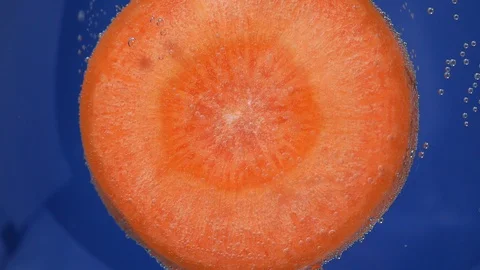 Carrot vegetable close-up, background in water, under water. background, texture Stock Footage 127041397