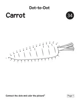 Carrot vegetable connect the dots puzzle activity sheet for kids イラスト素材