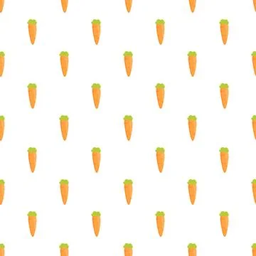 Carrot vegetable food seamless pattern on white background Stock Illustration