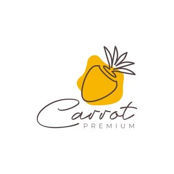 Carrot vegetable fresh modern flat cooking kitchen logo design vector icon .. Stock Illustration