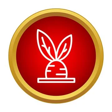 Carrot vegetable icon on a red background Illustrazione stock
