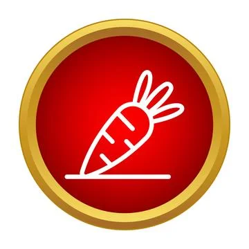 Carrot vegetable icon on a red button Stock Illustration