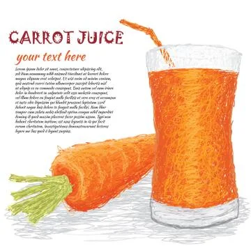 Carrot vegetable juice Stock Illustration