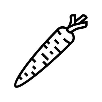 Carrot vegetable line icon vector illustration 库存插图