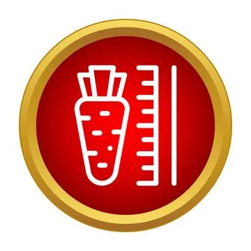 Carrot vegetable measuring growth scale flat icon design Stock Illustration