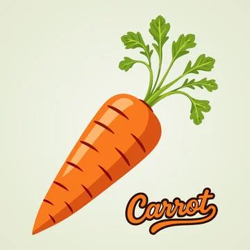 Carrot vegetable text Illustrazione stock