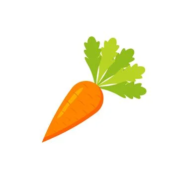 Carrot vegetable vector icon colored. EPS 10. Vegetarian flat illustration Stock Illustration