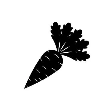 Carrot vegetable vector icon solid black EPS 10. Vegetarian flat illustration Stock Illustration