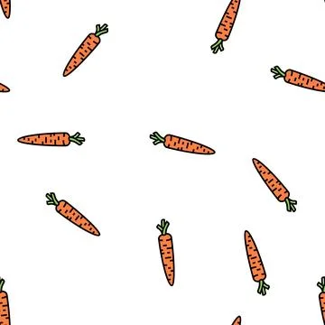 Carrot vegetable vector seamless pattern Stock Illustration