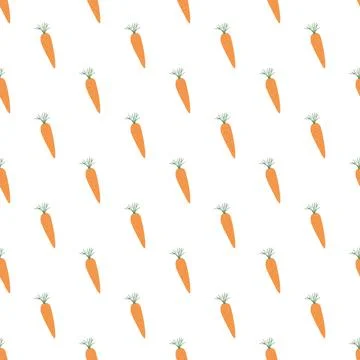 Carrot Vegetables seamless pattern. Vegetarian healthy bio food background, V Stock Illustration