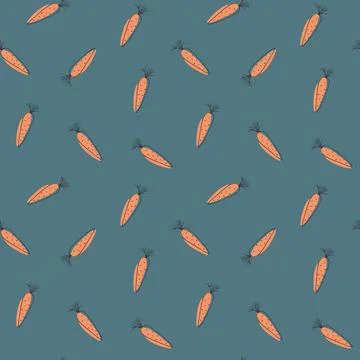 Carrot Vegetables seamless pattern. Vegetarian healthy bio food background, V Illustrazione stock