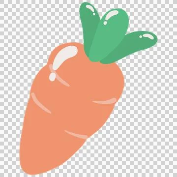 Carrot vegetables set orange root green leaf glossy simple food icon cutout.. Stock Illustration