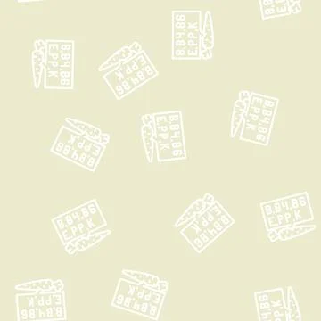 Carrot vitamins line vector seamless pattern Stock Illustration