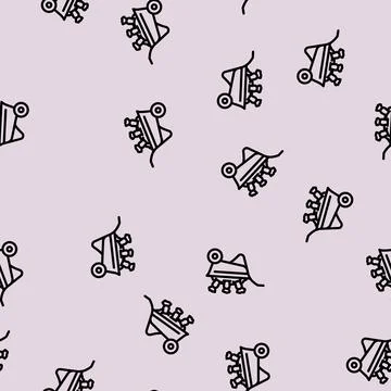 Carrot wheelbarrow line vector seamless pattern 스톡 일러스트