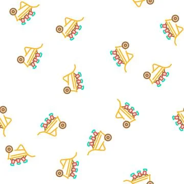 Carrot wheelbarrow vector seamless pattern 스톡 일러스트