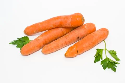 The carrot on white background Stock Photos